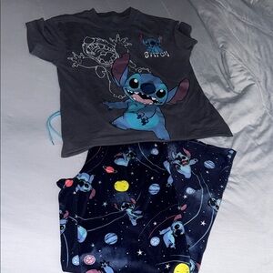 Stitch Kids Pajama Set - Gray and Blue XS
